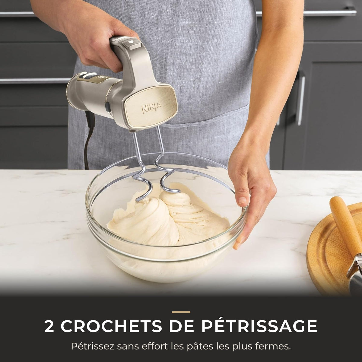 2 crochets de pétrissage du batteur Ninja Foodi pour les pâtes fermes