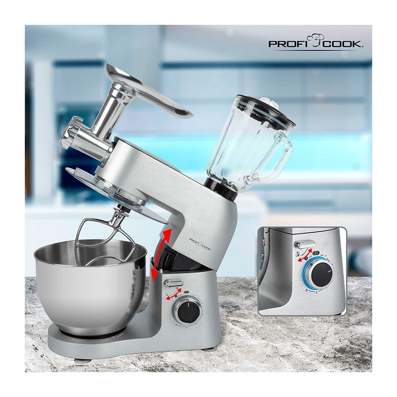Proficook Robot pétrin Multifonctions 3en1 6,5L 1500W