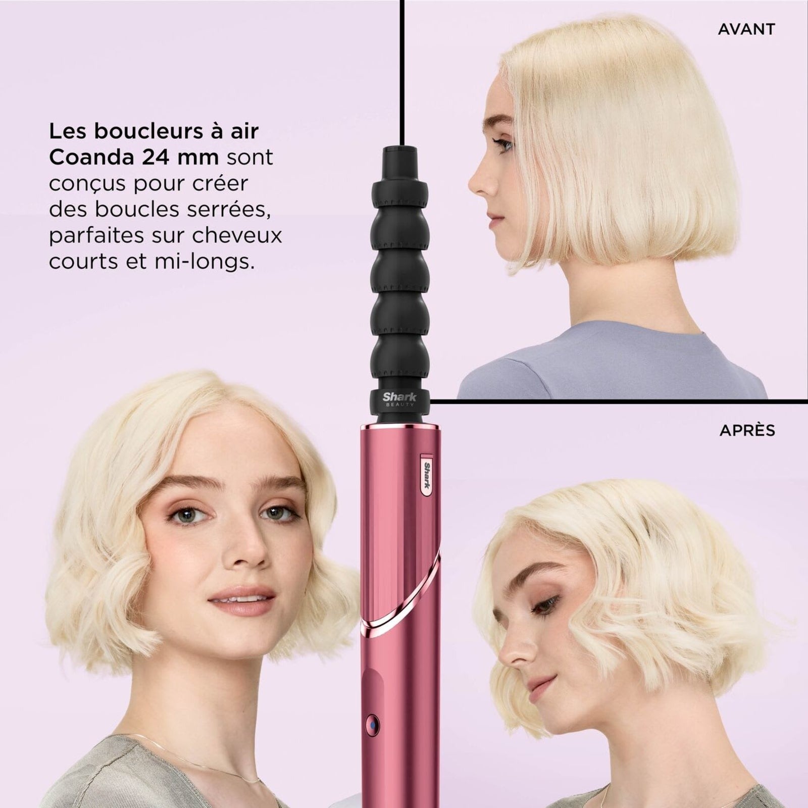 Boucleurs à air Coanda 24 mm — boucles serrées, parfaits sur cheveux courts et mi-longs