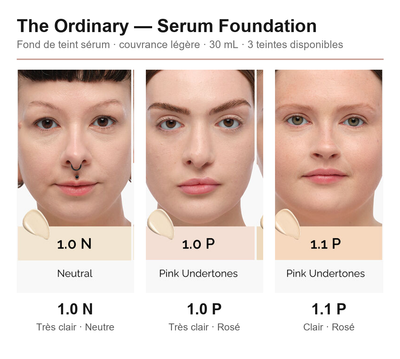 The Ordinary Serum Foundation — guide des 3 teintes 1.0 N, 1.0 P, 1.1 P – Algérie