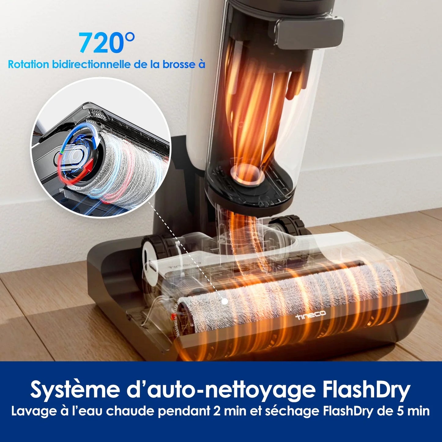 Tineco FLOOR ONE S7 FlashDry – Nettoyeur Intelligent Sans Fil pour un Nettoyage Parfait